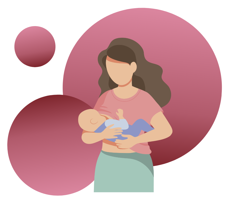 donna con neonato cerchi