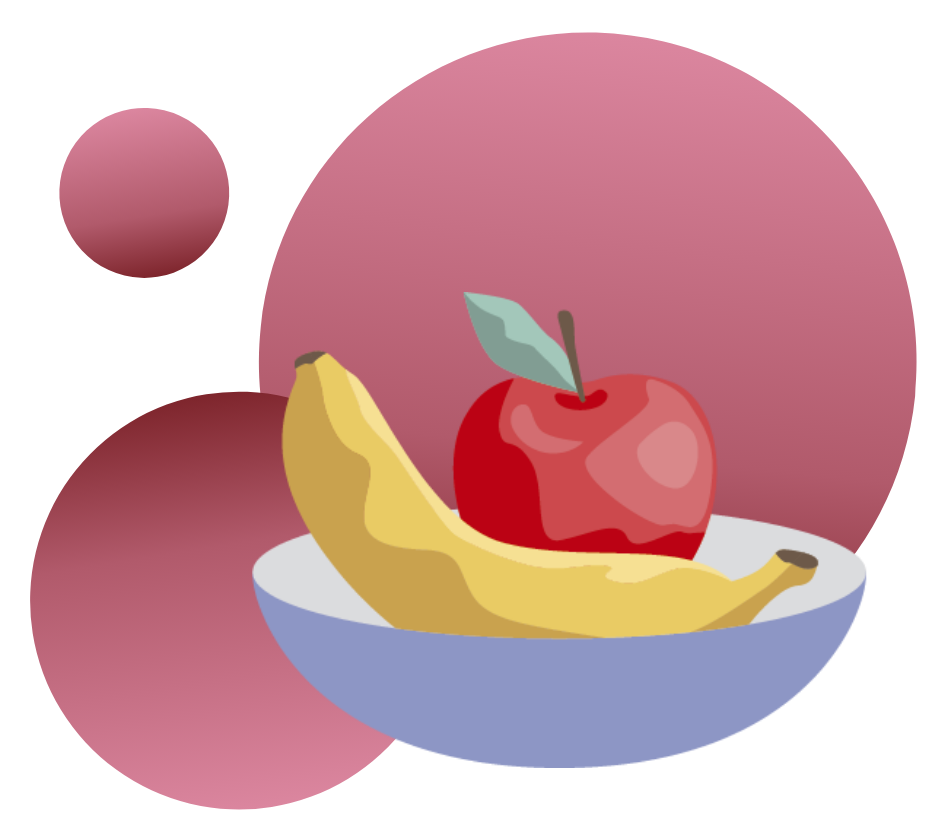 frutta con cerchi illustrazione